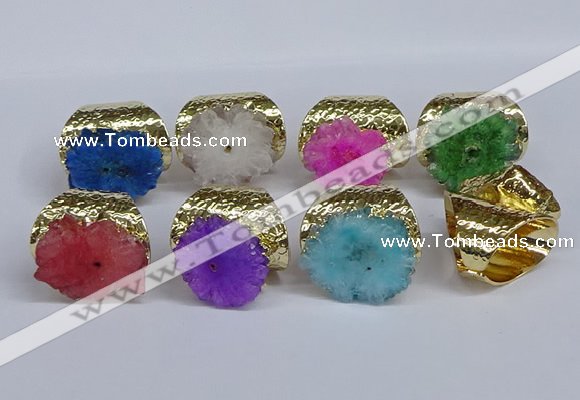 NGR390 18*25mm - 22*28mm freeform druzy agate gemstone rings