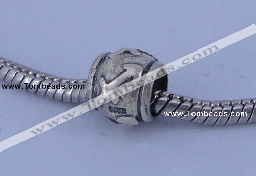 SEP07 5PCS 8*9mm drum no troll sterling silver European beads
