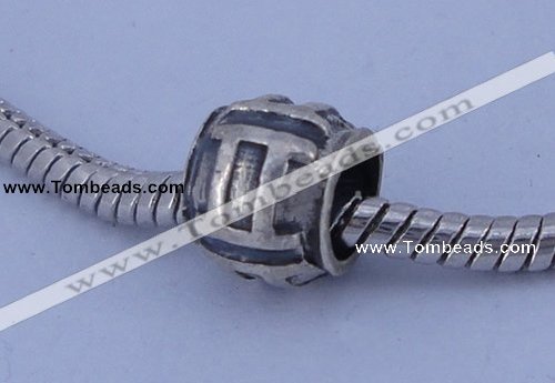 SEP09 5PCS 7.5*9mm drum no troll sterling silver European beads