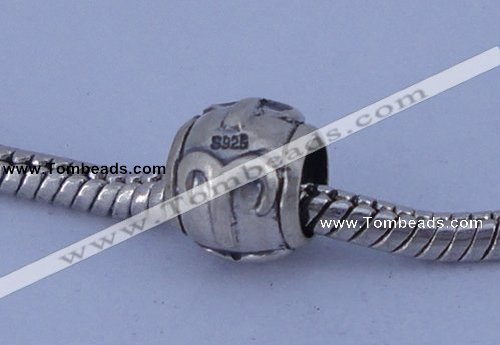 SEP10 5PCS 8*9mm drum no troll sterling silver European beads
