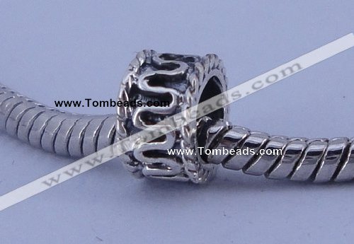 SEP104 5PCS 5*8mm cylinder no troll sterling silver European beads