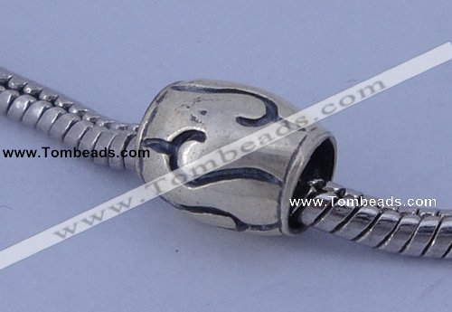 SEP22 5PCS 8*10mm drum no troll sterling silver European beads