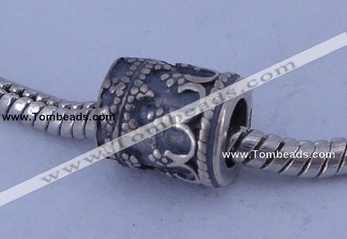 SEP24 5PCS 8.5*10mm cylinder no troll sterling silver European beads