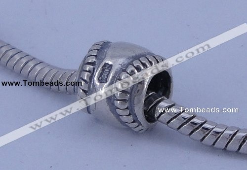 SEP74 5PCS 9*9mm drum no troll sterling silver European beads