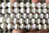 CAA6167 10mm faceted round AB-Color electroplated Tibetan Agate beads
