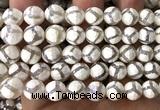 CAA6182 15 inches 10mm faceted round electroplated Tibetan Agate beads
