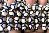 CAA6203 12mm faceted round AB-Color electroplated Tibetan Agate beads