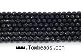 CON123 15.5 inches 5mm faceted round black onyx gemstone beads