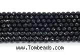 CON124 15.5 inches 6mm faceted round black onyx gemstone beads