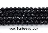 CON126 15.5 inches 10mm faceted round black onyx gemstone beads