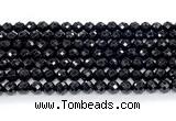 CON130 15.5 inches 5mm faceted round black onyx gemstone beads