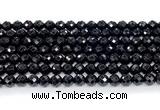 CON131 15.5 inches 6mm faceted round black onyx gemstone beads