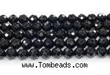 CON133 15.5 inches 10mm faceted round black onyx gemstone beads