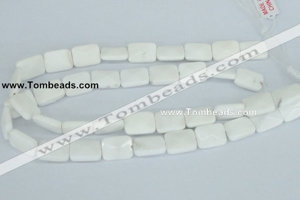 CAA08 15.5 inches 15*20mm faceted rectangle white agate gemstone beads