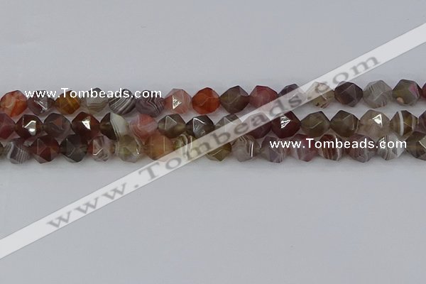 CAA1008 15.5 inches 8mm faceted nuggets botswana agate beads