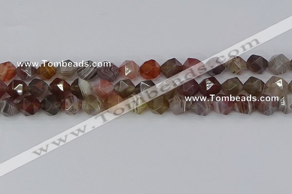 CAA1009 15.5 inches 10mm faceted nuggets botswana agate beads