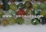 CAA1026 15.5 inches 6mm faceted nuggets Indian agate beads
