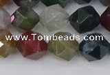 CAA1028 15.5 inches 10mm faceted nuggets Indian agate beads