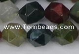 CAA1029 15.5 inches 12mm faceted nuggets Indian agate beads