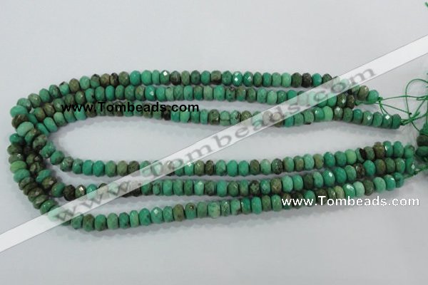 CAA103 15.5 inches 5*8mm faceted rondelle grass agate gemstone beads