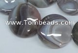 CAA106 15.5 inches 25mm coin botswana agate gemstone beads