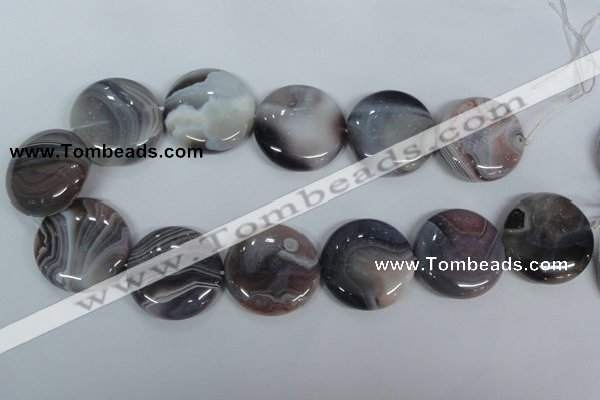 CAA107 15.5 inches 30mm coin botswana agate gemstone beads