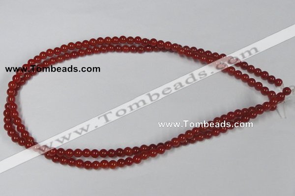 CAA110 15.5 inches 5mm round red agate gemstone beads wholesale