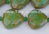 CAA1140 18*20mm - 25*35mm faceted freeform dragon veins agate beads