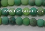 CAA1150 15.5 inches 4mm round matte grass agate beads wholesale