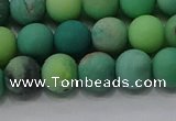 CAA1151 15.5 inches 6mm round matte grass agate beads wholesale