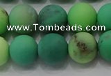 CAA1152 15.5 inches 8mm round matte grass agate beads wholesale