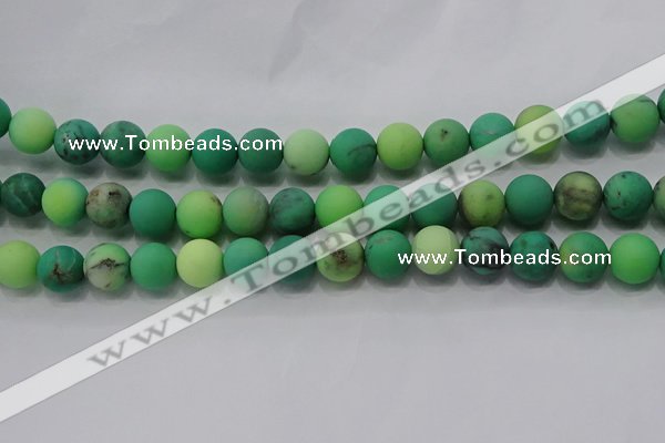 CAA1152 15.5 inches 8mm round matte grass agate beads wholesale