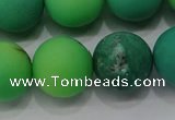 CAA1153 15.5 inches 10mm round matte grass agate beads wholesale