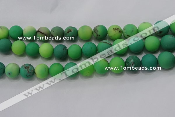 CAA1153 15.5 inches 10mm round matte grass agate beads wholesale