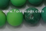 CAA1154 15.5 inches 12mm round matte grass agate beads wholesale