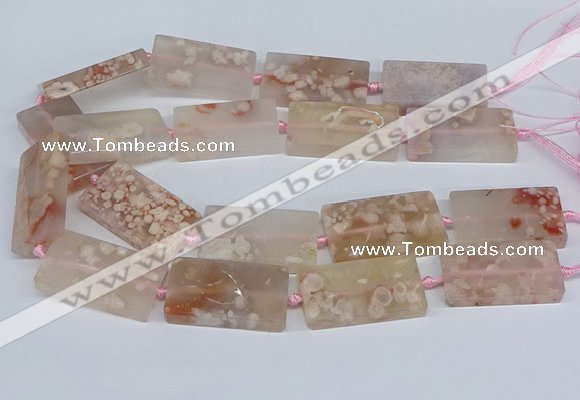 CAA1167 15.5 inches 22*40mm rectangle sakura agate gemstone beads