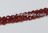 CAA117 15.5 inches 4mm faceted round red agate gemstone beads