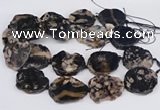 CAA1176 15.5 inches 25*35mm - 35*45mm freeform sakura agate beads