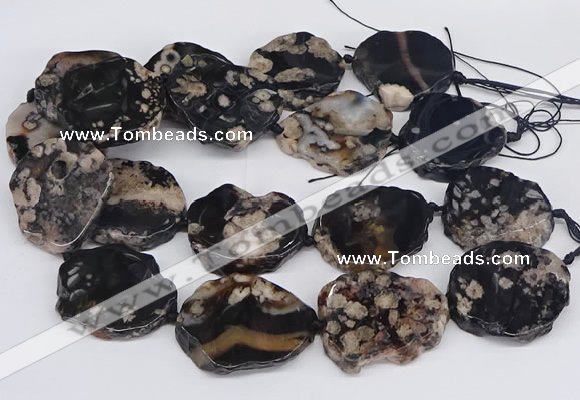 CAA1176 15.5 inches 25*35mm - 35*45mm freeform sakura agate beads