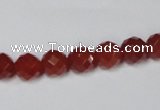 CAA118 15.5 inches 8mm faceted round red agate gemstone beads