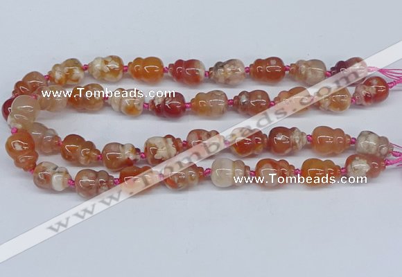 CAA1183 15.5 inches 15*20mm carved calabash sakura agate beads