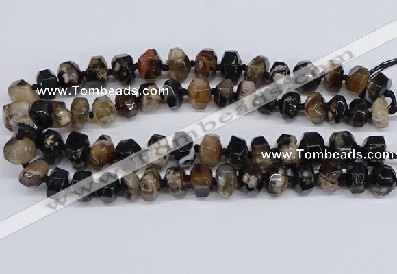 CAA1196 15.5 inches 10*14mm - 12*16mm faceted nuggets sakura agate beads