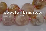 CAA1208 15.5 inches 10*14mm - 12*16mm faceted nuggets sakura agate beads