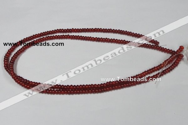 CAA121 15.5 inches 3*5mm rondelle red agate gemstone beads