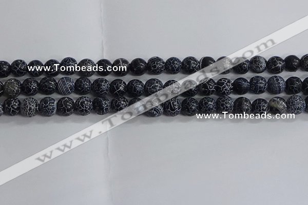 CAA1211 15.5 inches 8mm round frosted agate beads wholesale