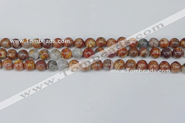 CAA1222 15.5 inches 8mm round gold mountain agate beads