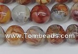 CAA1223 15.5 inches 10mm round gold mountain agate beads