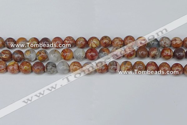 CAA1223 15.5 inches 10mm round gold mountain agate beads