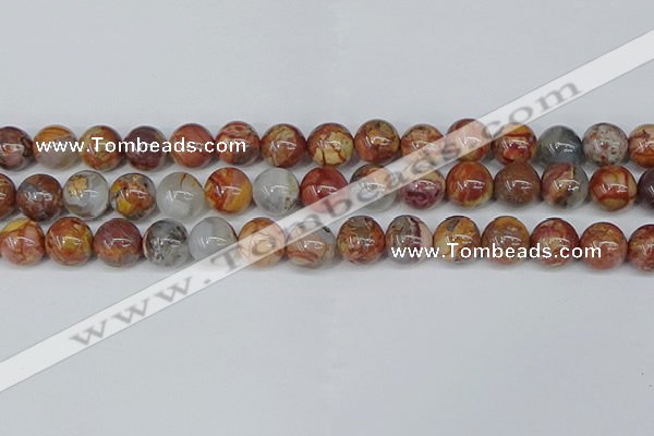 CAA1224 15.5 inches 12mm round gold mountain agate beads