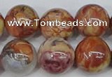 CAA1225 15.5 inches 14mm round gold mountain agate beads